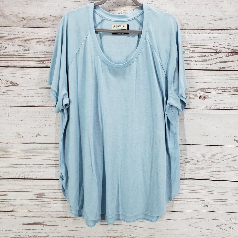 Magellan Outdoors Women's Blue Classic Fit Fish Gear Top Shirt Size 3X